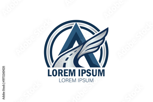 Modern letter A logo design with wing and road element for transport logistics and travel branding Free Download Modern letter A logo design with wing and road element for transport logistics and travel branding - GFXLoad