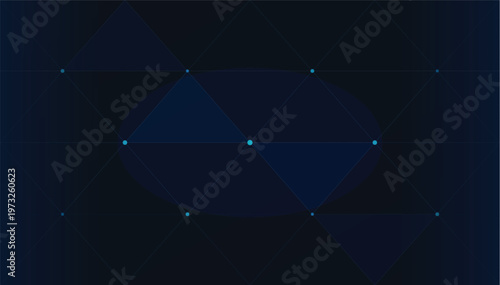 A visually striking geometric pattern composed of interconnected diamond shapes and luminous nodes on a dark background