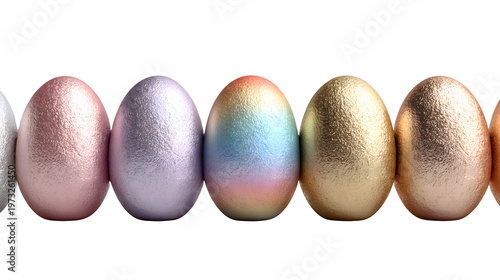 easter eggs on white background