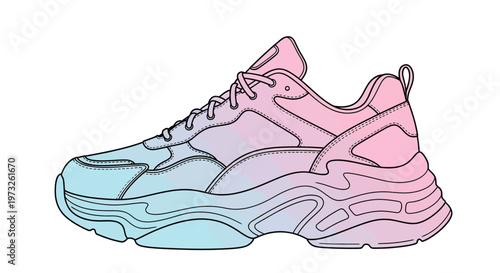 Colorful Sneaker Footwear Design.