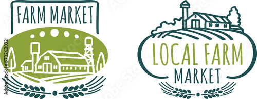 Comparative logos of farm market and local farm market brands