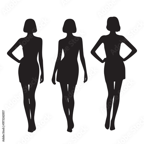 Fashion Model Silhouette Pose Vector 