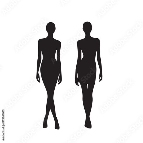 Fashion Model Silhouette Pose Vector 