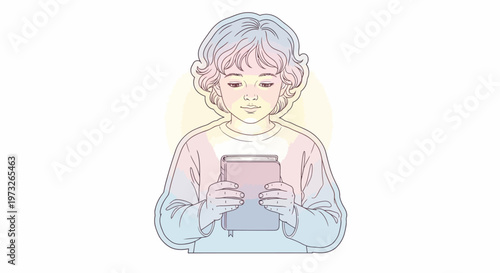 Young girl holding a tablet device.