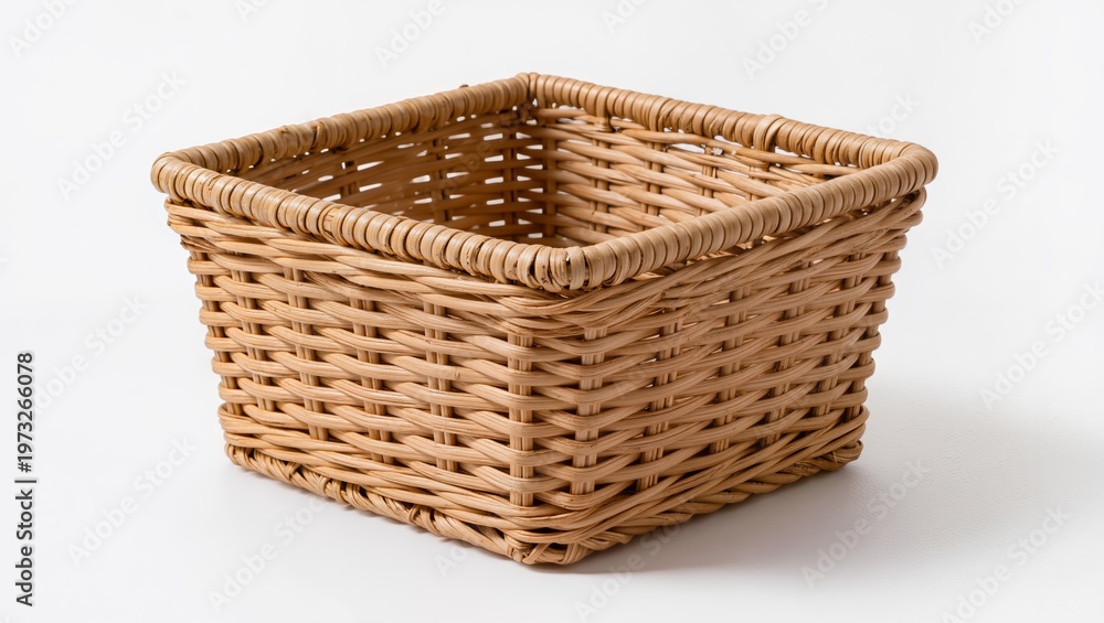 Fototapeta premium Square Woven Wicker Storage Basket