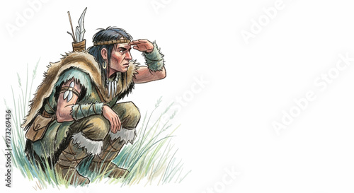 Two men in military camouflage crouching.