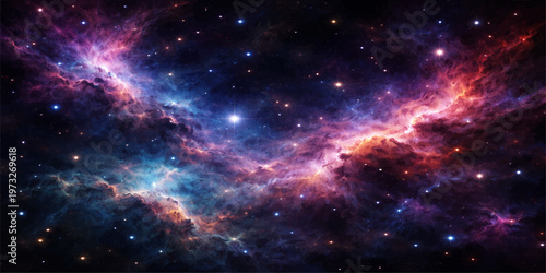 A vast cosmic wallpaper featuring a deep space background where a bright supernova and glowing nebula gas illuminate a dark starry universe filled with distant galaxies and alien light