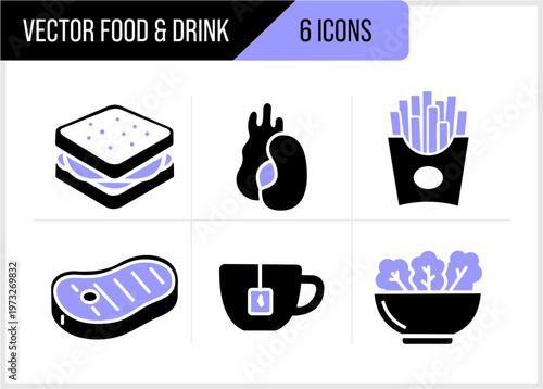 Food and Drink Icon Set.