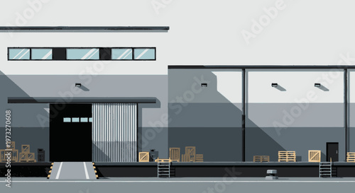 Large Industrial Building Loading Bay Area.