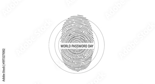 Vector illustration of a human fingerprint on a white background for digital biometric security identification and forensic police criminal investigation