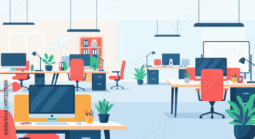 Modern Office Interior with Desks and Chairs 2.