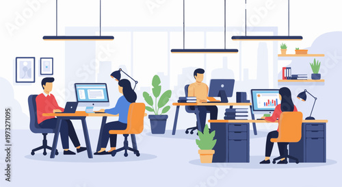 People working in a modern office environment 6.