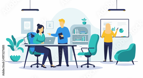 Team collaborating in modern office meeting room 1.