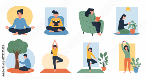 Mindful Activities Yoga Reading and Nature Connection.