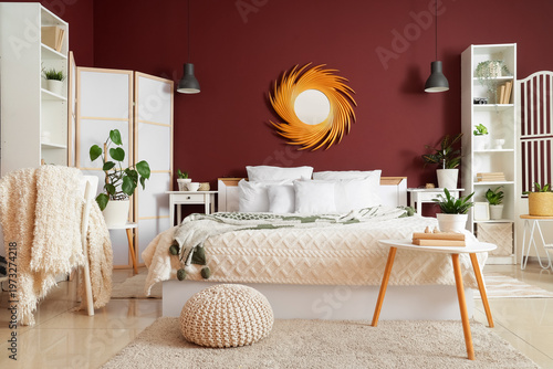 Interior of stylish bedroom...