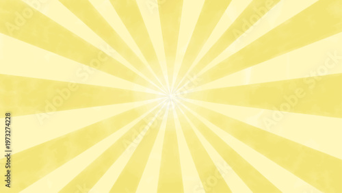 手描きのシンプルな黄色い集中線イラスト