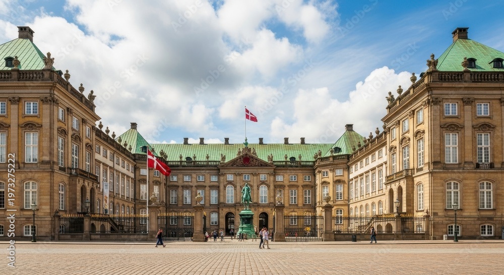 Obraz premium Amalienborg Palace the Royal Residence in Copenhagen Denmark.