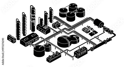 Isometric Electronic Circuit Board With Components Array.