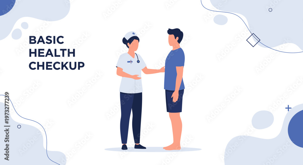 Fototapeta premium Doctor and Patient Health Checkup Illustration