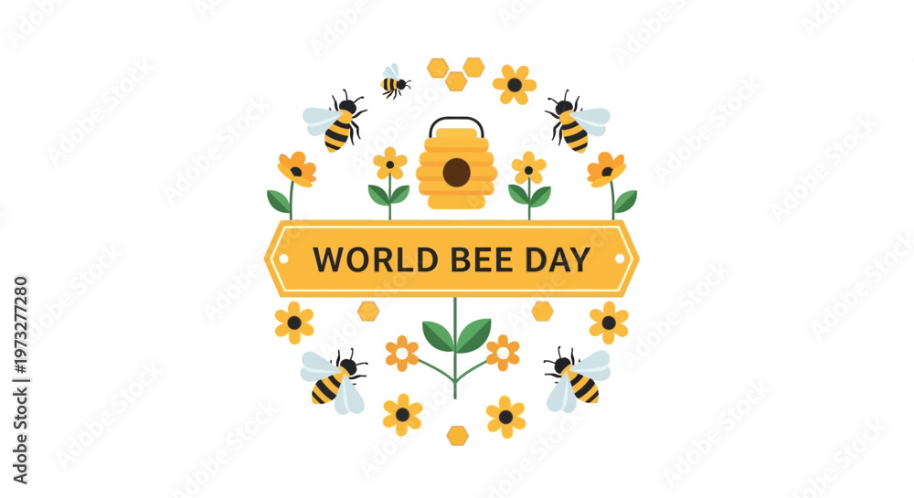 Naklejka premium world bee day illustration