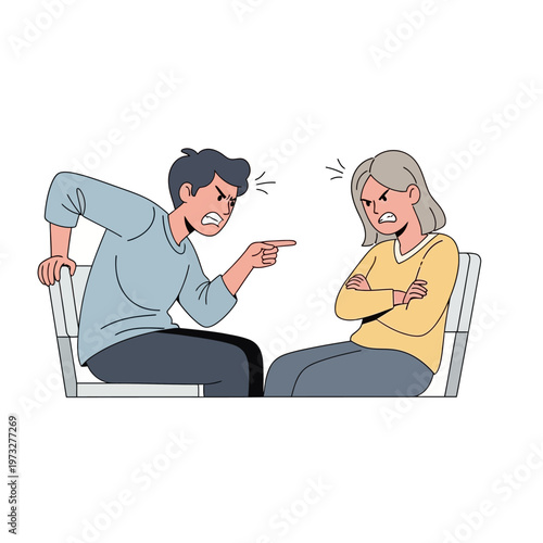 Angry Couple Arguing, Man Accusing Woman, Relationship Conflict, Frustration