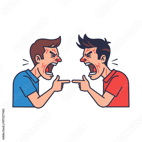 Angry Men Arguing and Accusing Each Other
