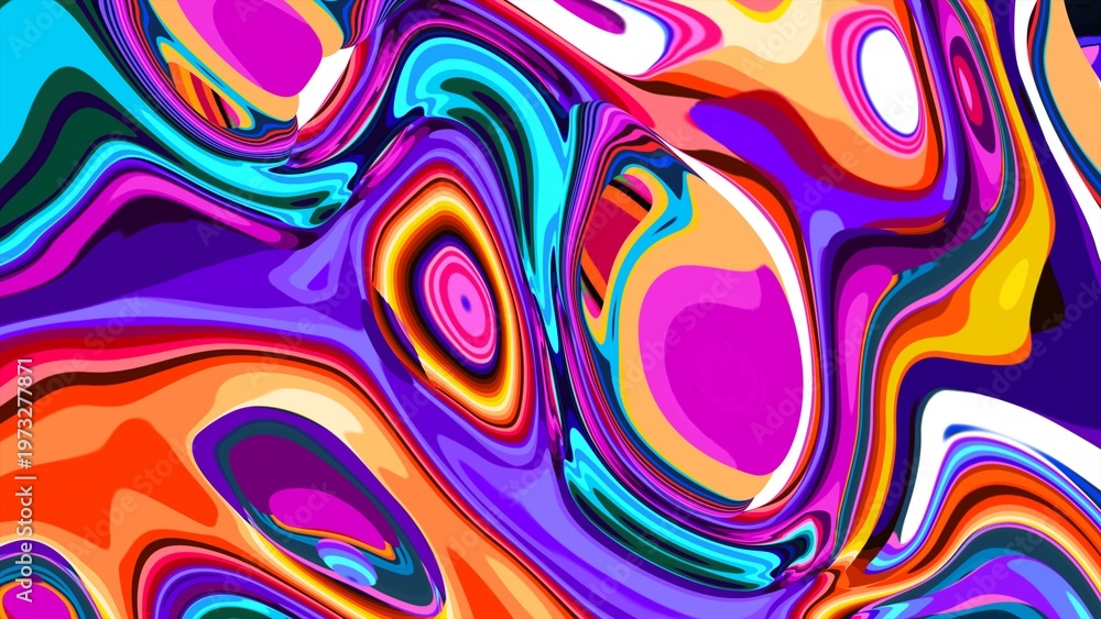 Fototapeta premium Vibrant abstract colorful fluid art with swirling patterns