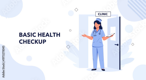 Nurse Welcoming Patient to Basic Health Checkup Clinic