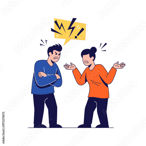 Couple arguing, conflict, relationship problems, disagreement, angry people, communication breakdown