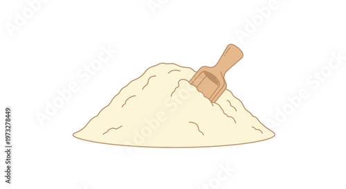 Pile of Flour with Rolling Pin.