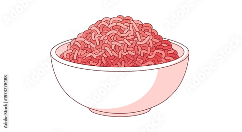 Raw ground beef in a bowl.