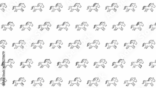 Graceful horse illustration in a dynamic running pose captured in a clean minimalist line art style with a white background showcasing the elegance and movement of equine anatomy