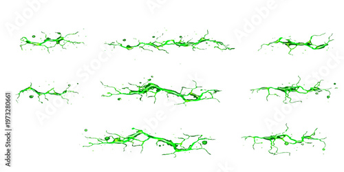 Green medical background with a 3d heartbeat ECG design featuring eco nature leaves and a floral paint splatter pattern for an ecology vector illustration
