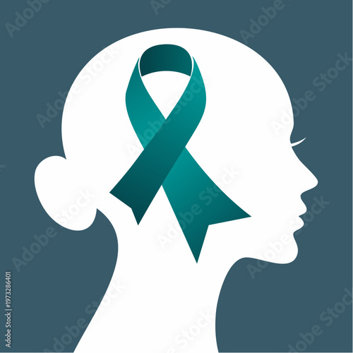 Elegant female profile silhouette with hair bun.