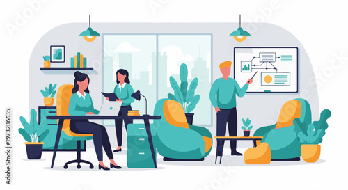 Team collaborating in modern office space 9.