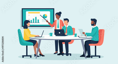 Business Meeting Presentation with Diverse Team Collaborating 25.