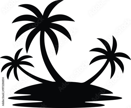 Tropical Sunset Beach Palm Tree Silhouette Ocean Paradise Landscape Design