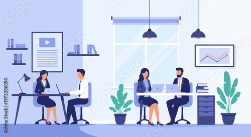 Office workers collaborating in a modern workspace 2.