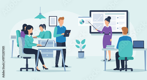 Business meeting with presentation and team collaboration 21.