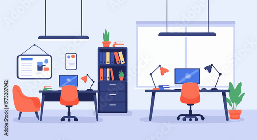 Modern Office Interior with Desks and Chairs 16.