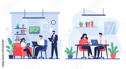 Modern Office Collaboration and Work Environment.