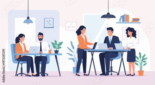 Diverse professionals collaborating in modern office spaces 12.