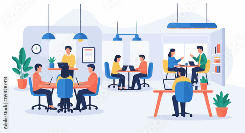 Diverse team collaborating in a modern office space 7.