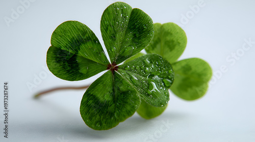 Isolated three leaf clover, symbol of Saint Patrick's Day and Irish luck, spring plant
