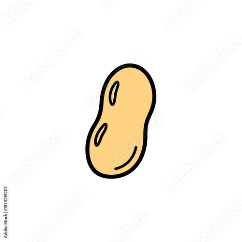 Peanut Delight: An isolated, vibrant illustration of a single peanut, ready to be enjoyed! 