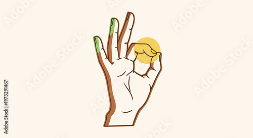 Hand gesture showing okay sign with fingers.