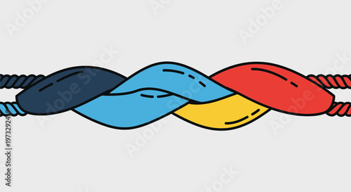 Intertwined Ropes Illustrating Connection and Unity.