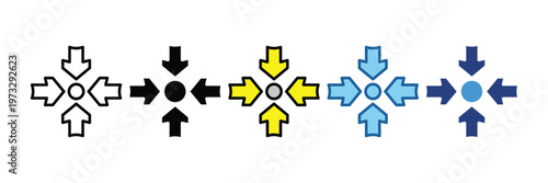 Center  Icon Set Multiple Style Collection