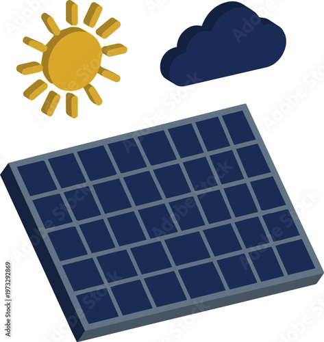Isometric solar panel powering up: renewable energy solution for green environment and sustainable future