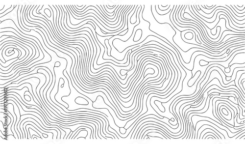 Topographic map texture vector – abstract linear waves